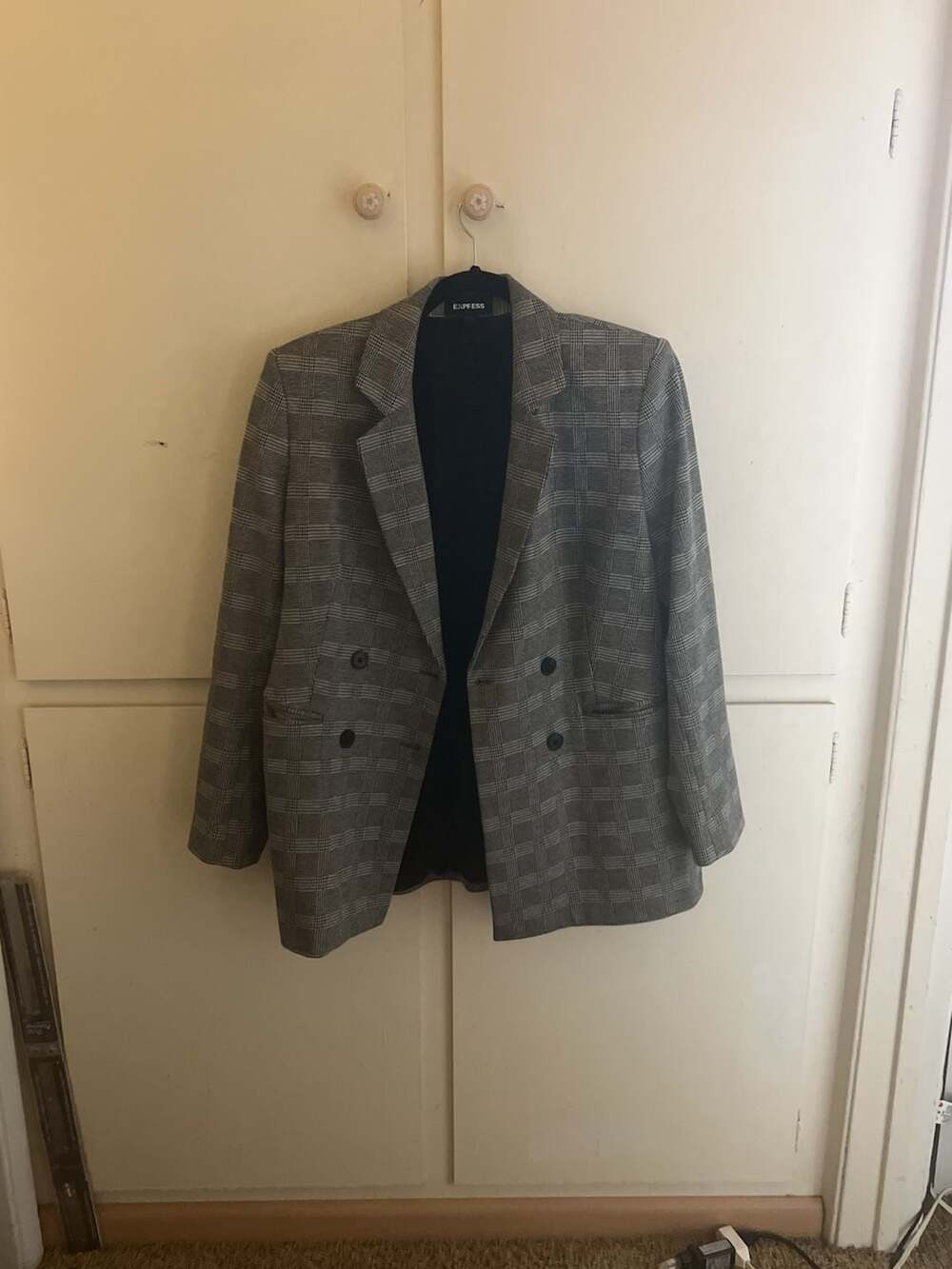 Express Plaid Double Breasted Blazer Size L